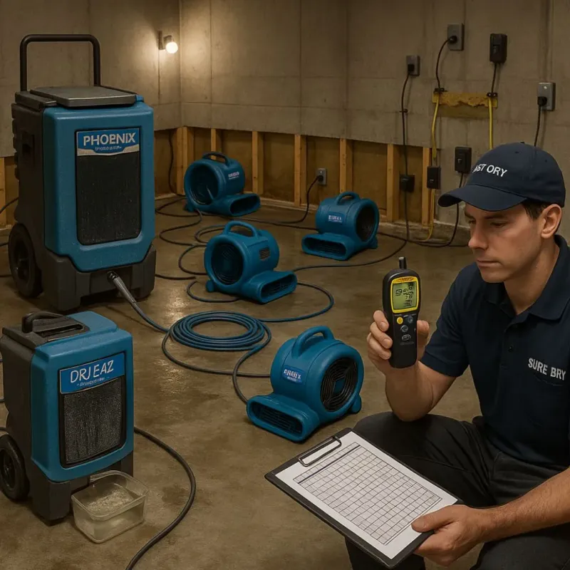 Structural Drying and Dehumidification process in Barnwell County, SC